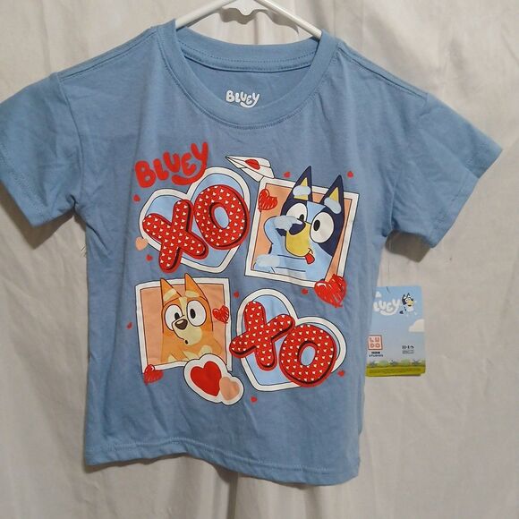 Bluey Kids Valentine's Day Hearts Short Sleeve Graphic Tee, NWT, 4T - Picture 1 of 6